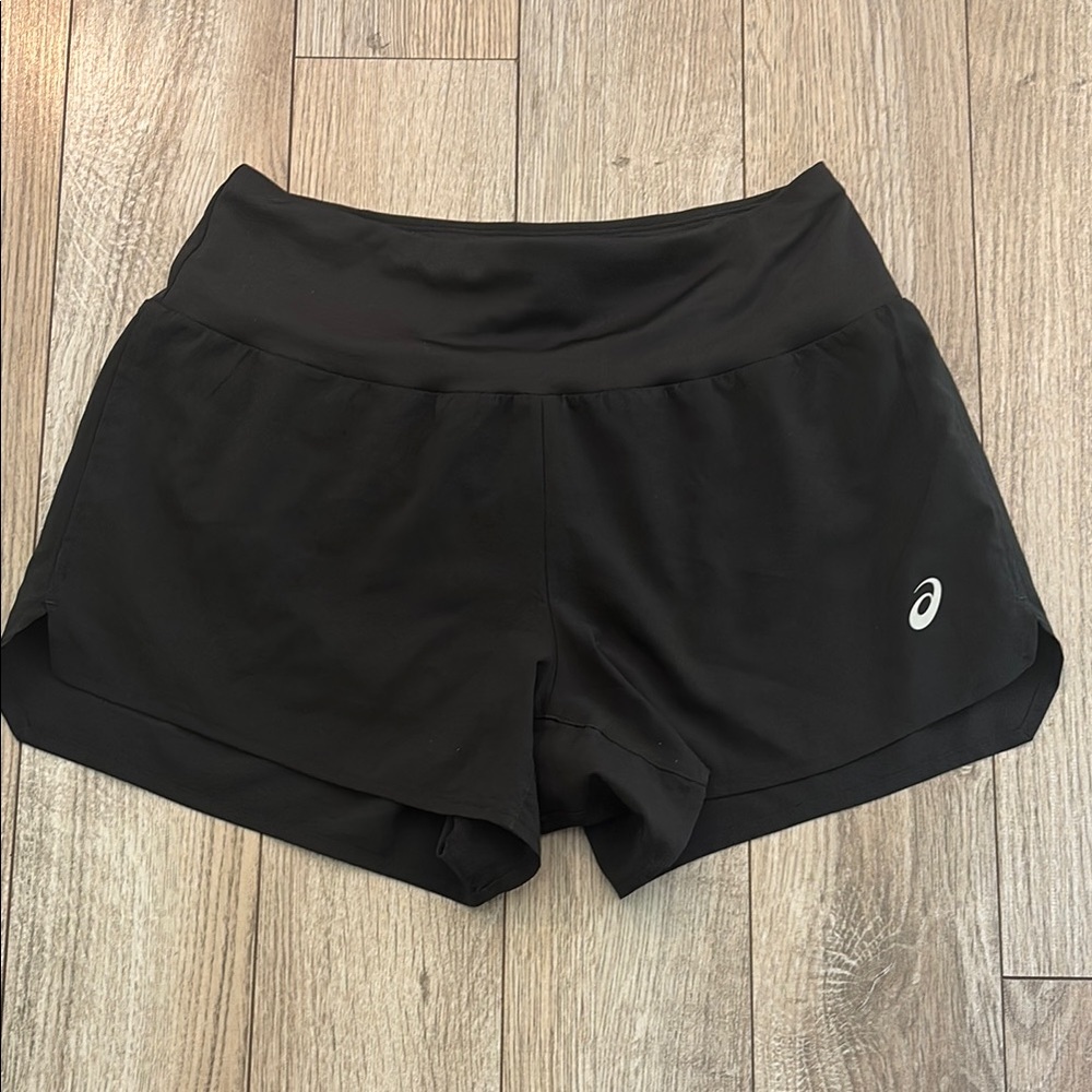 Asics Black Athletic Shorts Moisture-Wicking Performance